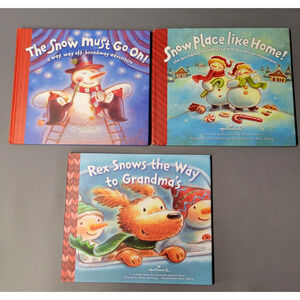 Hallmark Holiday Books Lot Rex Snows Way Grandma's Snow Must Go On Snow Place